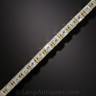 14K Two-Tone Art Deco Diamond Bracelet