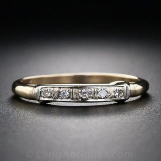 14K Two Tone Diamond Wedding Bannd