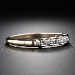 14K Two Tone Diamond Wedding Bannd