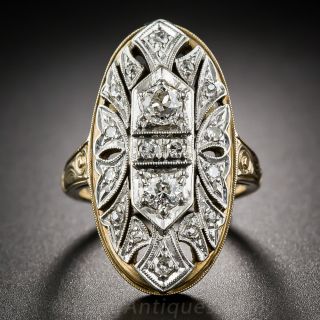 14K Two-Tone Gold Diamond Dinner Ring