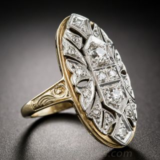 14K Two-Tone Gold Diamond Dinner Ring