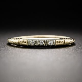 14K Vintage Diamond Wedding Band