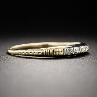 14K Vintage Diamond Wedding Band