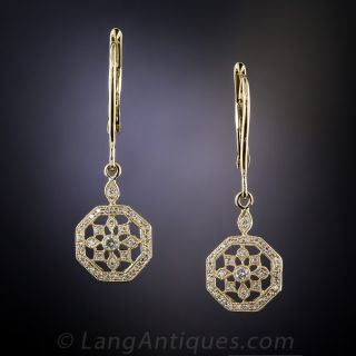 14K Vintage Style Diamond Earrings