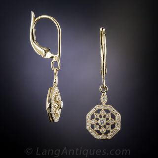14K Vintage Style Diamond Earrings