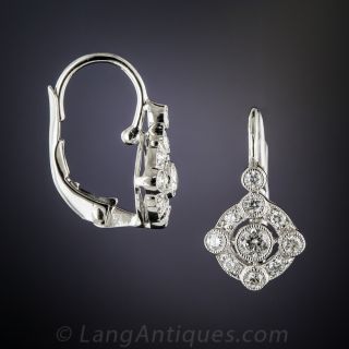 14K White Gold Diamond Earrings
