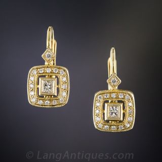 14K Yellow Gold Diamond Earrings