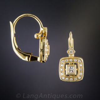 14K Yellow Gold Diamond Earrings