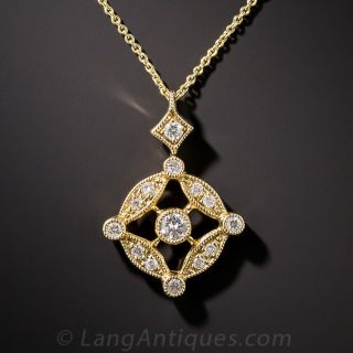 14K Yellow Gold Diamond Pendant