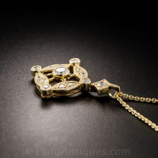 14K Yellow Gold Diamond Pendant