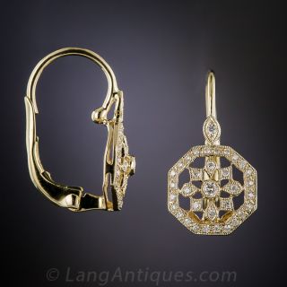 14K Yellow Gold Floral Earrings