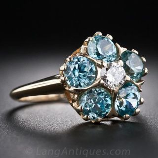 14k Zircon Diamond Ring