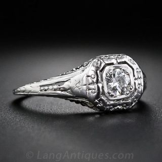 .15 Carat Filigree Diamond Engagement Ring - Circa 1930s