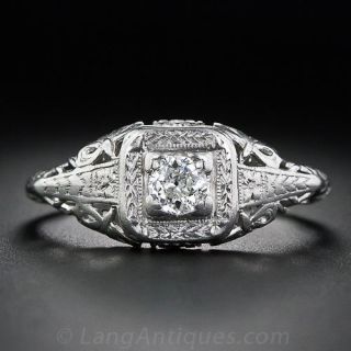 .15 Carat Platinum and Diamond Art Deco Engagement Ring