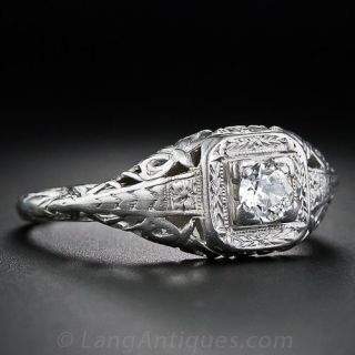 .15 Carat Platinum and Diamond Art Deco Engagement Ring