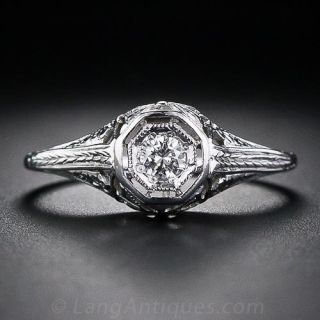 .15 Carat Vintage Filigree Diamond Engagement Ring