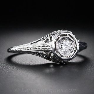 .15 Carat Vintage Filigree Diamond Engagement Ring
