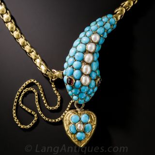 15ct Victorian Turquoise Snake Bracelet