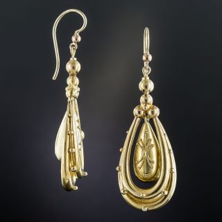 15K English Victorian Dangle Earrings