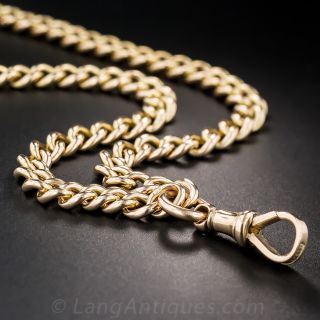 15K Rose Gold English Watch Chain Necklace