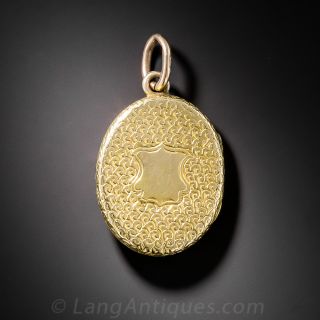15K Yellow Gold Oval Locket 