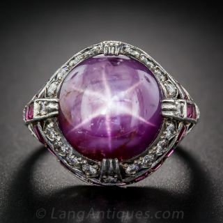 16 Carat Star Ruby and Diamond Ring