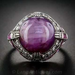 16 Carat Star Ruby and Diamond Ring