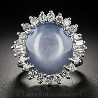 16 Carat Star Sapphire and Diamond Ring