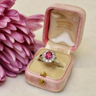 Edwardian No-Heat Burmese 1.00 Carat Ruby and Diamond Ring - GIA