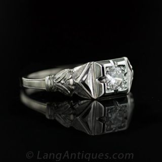 .17 carat Art Deco Diamond Engagement Ring