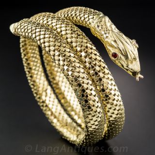 18 Karat Coiled Snake Bracelet - 2