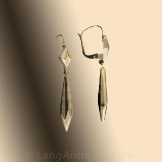 18 Karat French Drop Earrings Circa 1950's