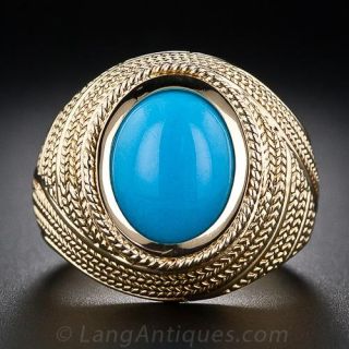 18 Karat Gold Turquoise Ring