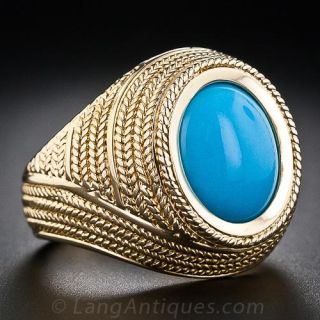 18 Karat Gold Turquoise Ring