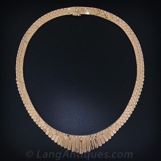 18 Karat Rose Gold Retro Fringe Necklace