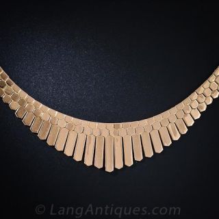 18 Karat Rose Gold Retro Fringe Necklace