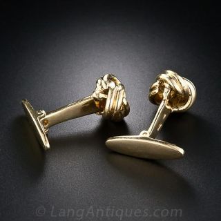 18 Karat Yellow Gold Love Knot Cufflinks