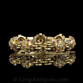 18 Karat Yellow Gold Sputnik Bracelet