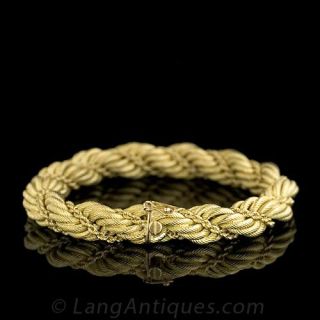18 Karat Yellow Gold Twist Bracelet