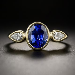 18K 1.80 Carat Sapphire and Diamond Ring