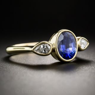 18K 1.80 Carat Sapphire and Diamond Ring