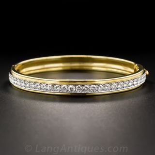 18K and Platinum Diamond Bangle Bracelet