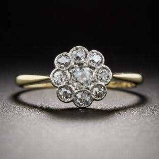 18K and Platinum Diamond Cluster Ring