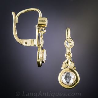 18K Antique Rose-Cut Diamond Earrings
