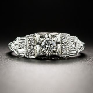 18K Art Deco Diamond Engagement Ring