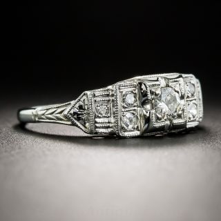18K Art Deco Diamond Engagement Ring