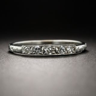 18K Art Deco Diamond Wedding Band by Belais
