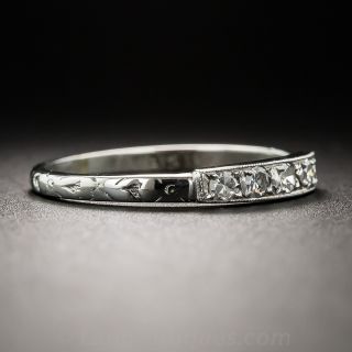 18K Art Deco Diamond Wedding Band by Belais
