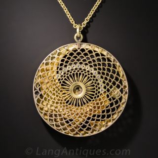 18K Art Nouveau Dragon Pendant