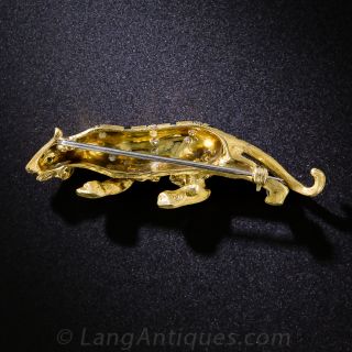 18k Diamond and Enamel Tiger Pin